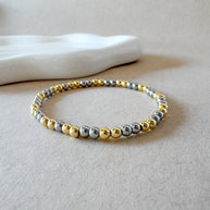 Plain 2 Gold 4mm Balls Bracelet