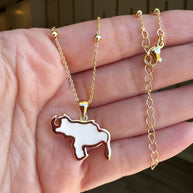 White Venezuela Map Necklace