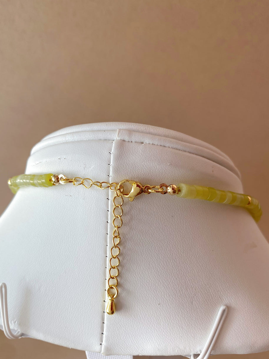 Golden Sun in a Serpentine Jade Necklace