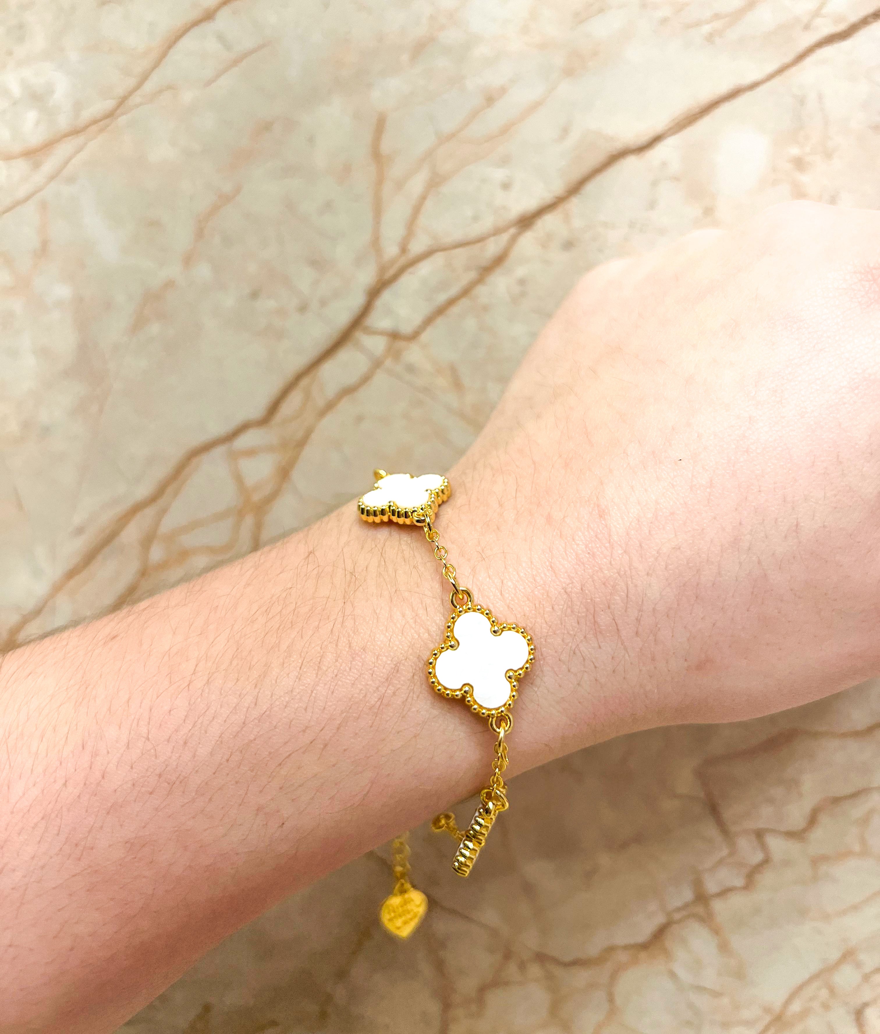 Black & White Clover Bracelets