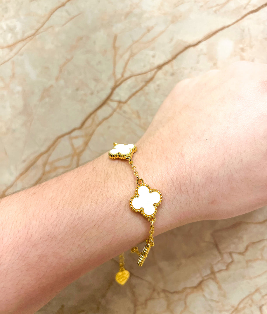 Black & White Clover Bracelets