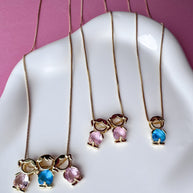Pink & Blue Medium Kids Necklaces