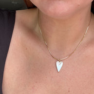 Mother of Pearl Heart Plain Adjustable Necklace