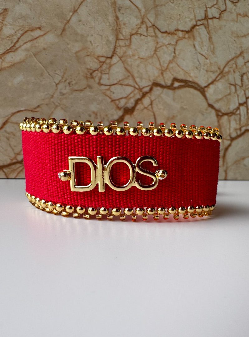 Pulsera Ajustable DIOS Roja
