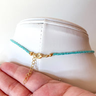 Red and Turquoise Blue Golden Miyuki Choker Necklace