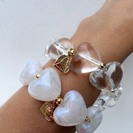 2 Styles of Elastic Acrylic Hearts Bracelets