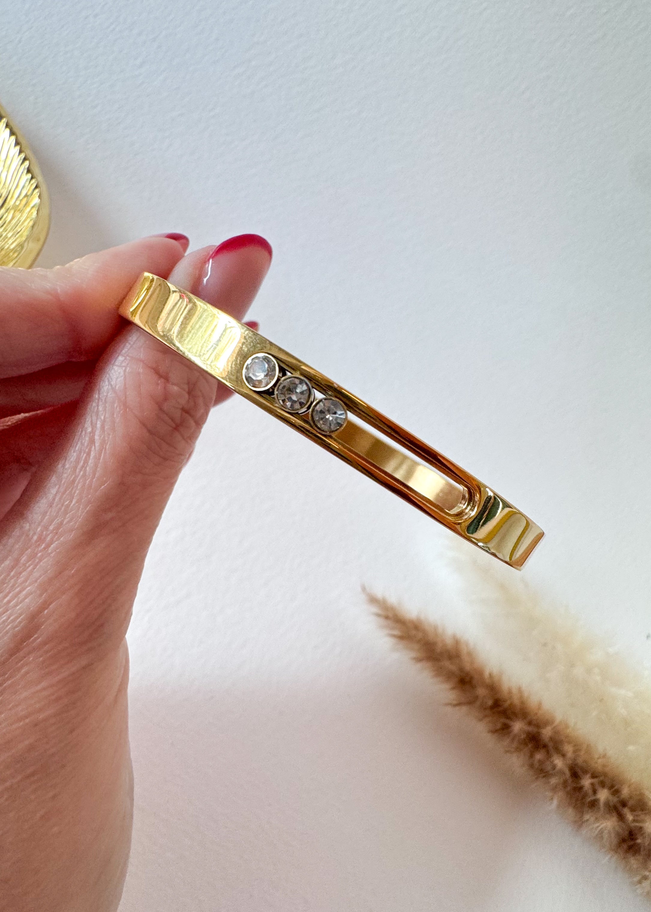 Bangle Move Thick Golden Steel Bracelet