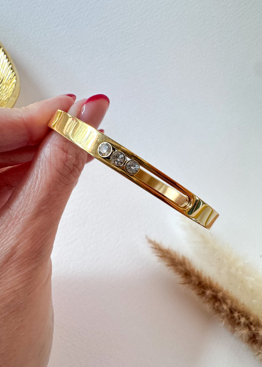 Bangle Move Thick Golden Steel Bracelet