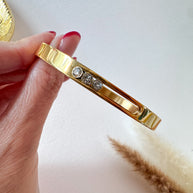 Bangle Move Thick Golden Steel Bracelet