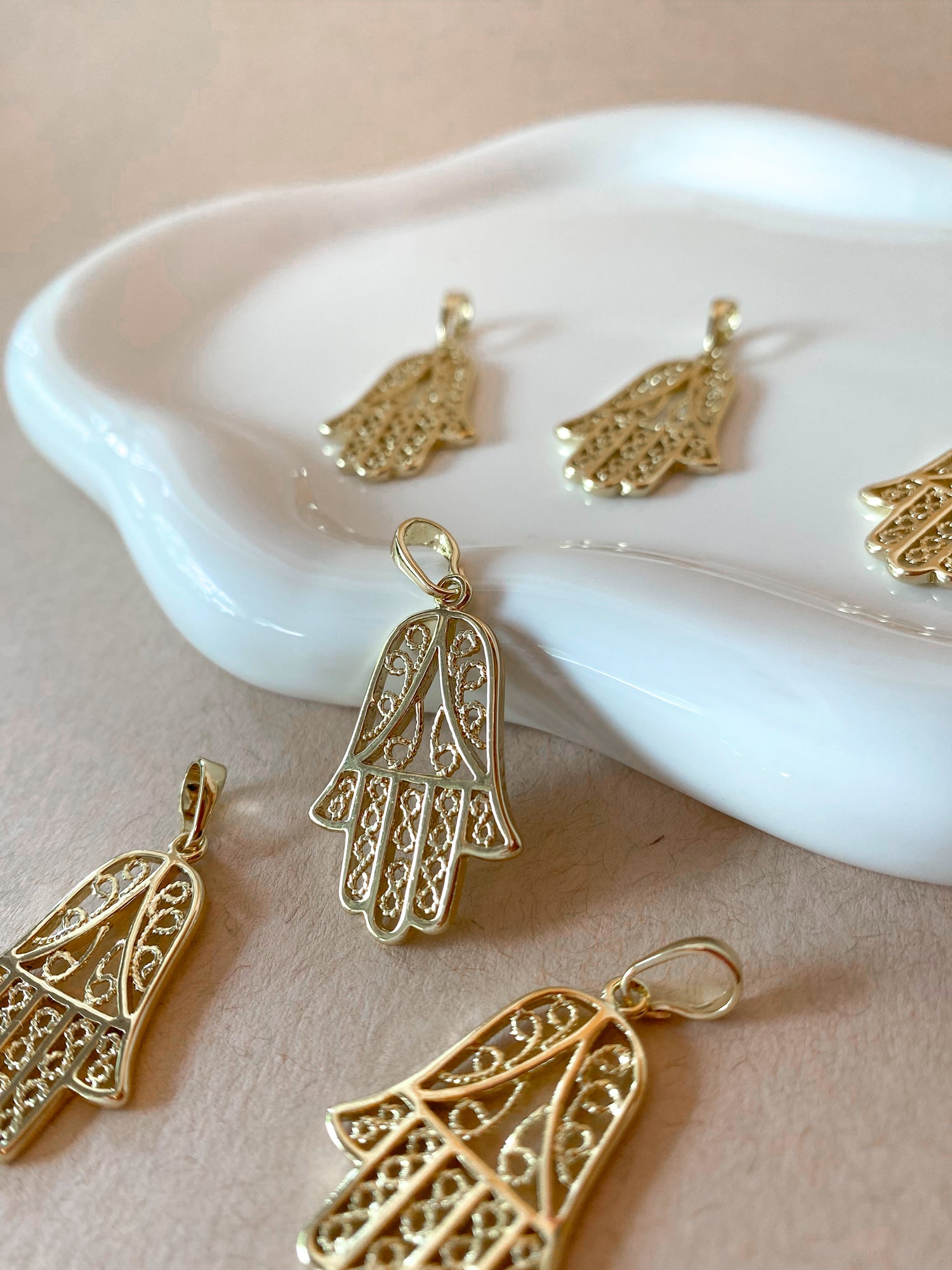 Big Hamsa Golden Style Charm