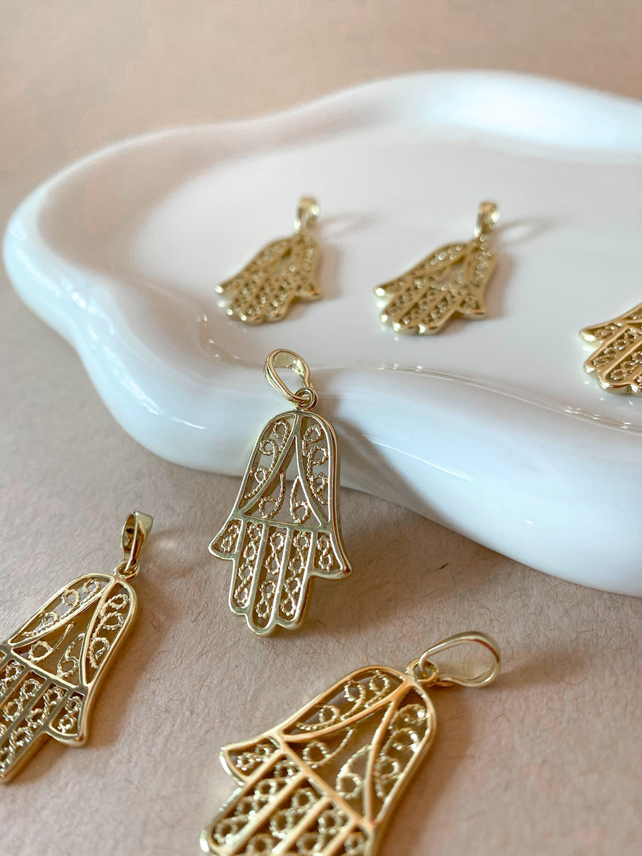 Big Hamsa Golden Style Charm