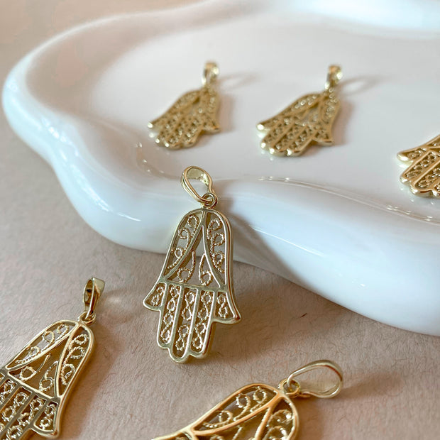 Big Hamsa Golden Style Charm
