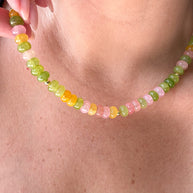 Multicolor Turmaline Beads Necklace