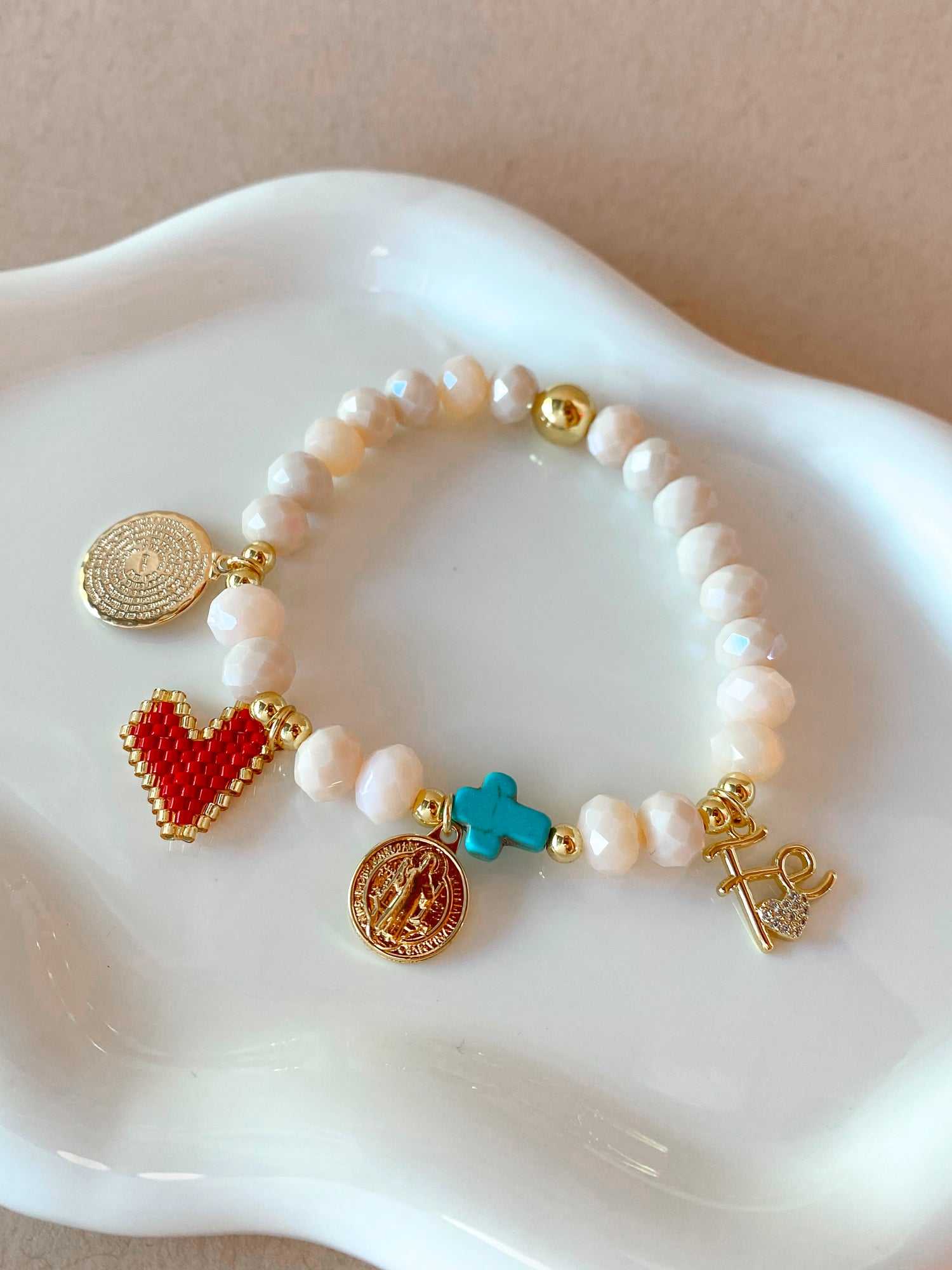 2 Styles of St Benedict, Cross and Faith Charms Bracelets