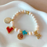 2 Styles of St Benedict, Cross and Faith Charms Bracelets