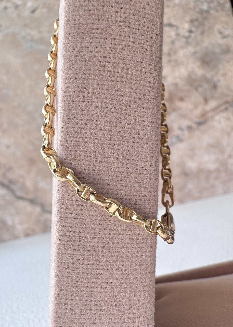 Sailor Style 14k Solid Gold Bracelet