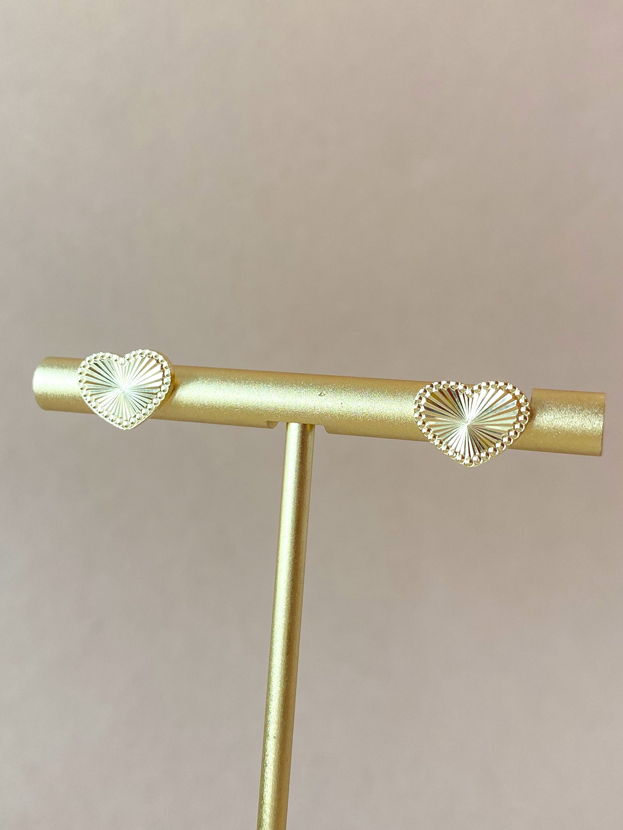 Little Heart Shape Shiny Golden Earrings