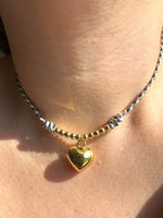 Load image into Gallery viewer, Collar Tejido con Balines y Corazon
