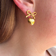 Bow Heart Style Steel Earrings