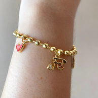 Faith, Red Heart and St Benedict Charms Bracelet