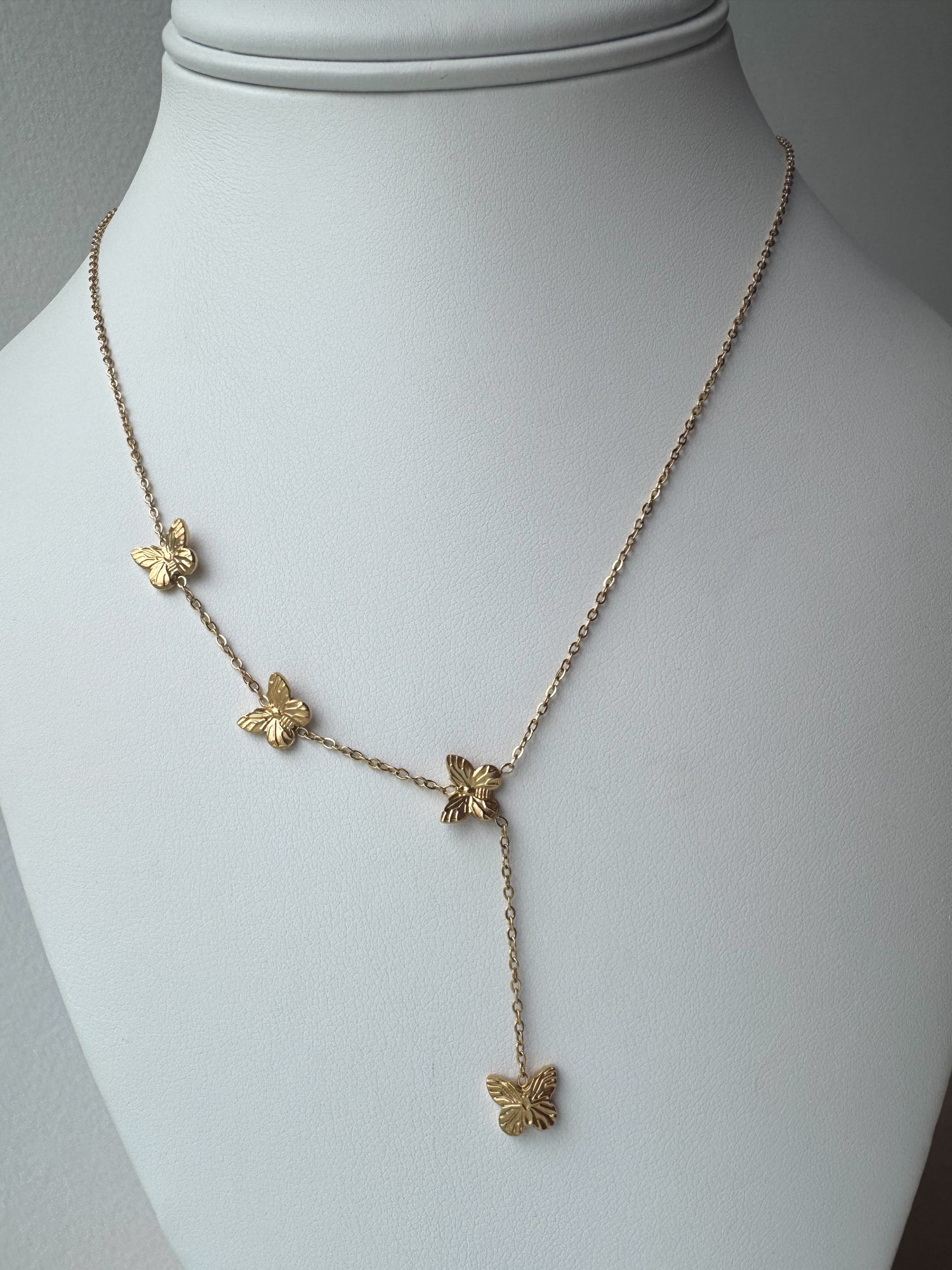 4 Butterfly Style Steel Necklace