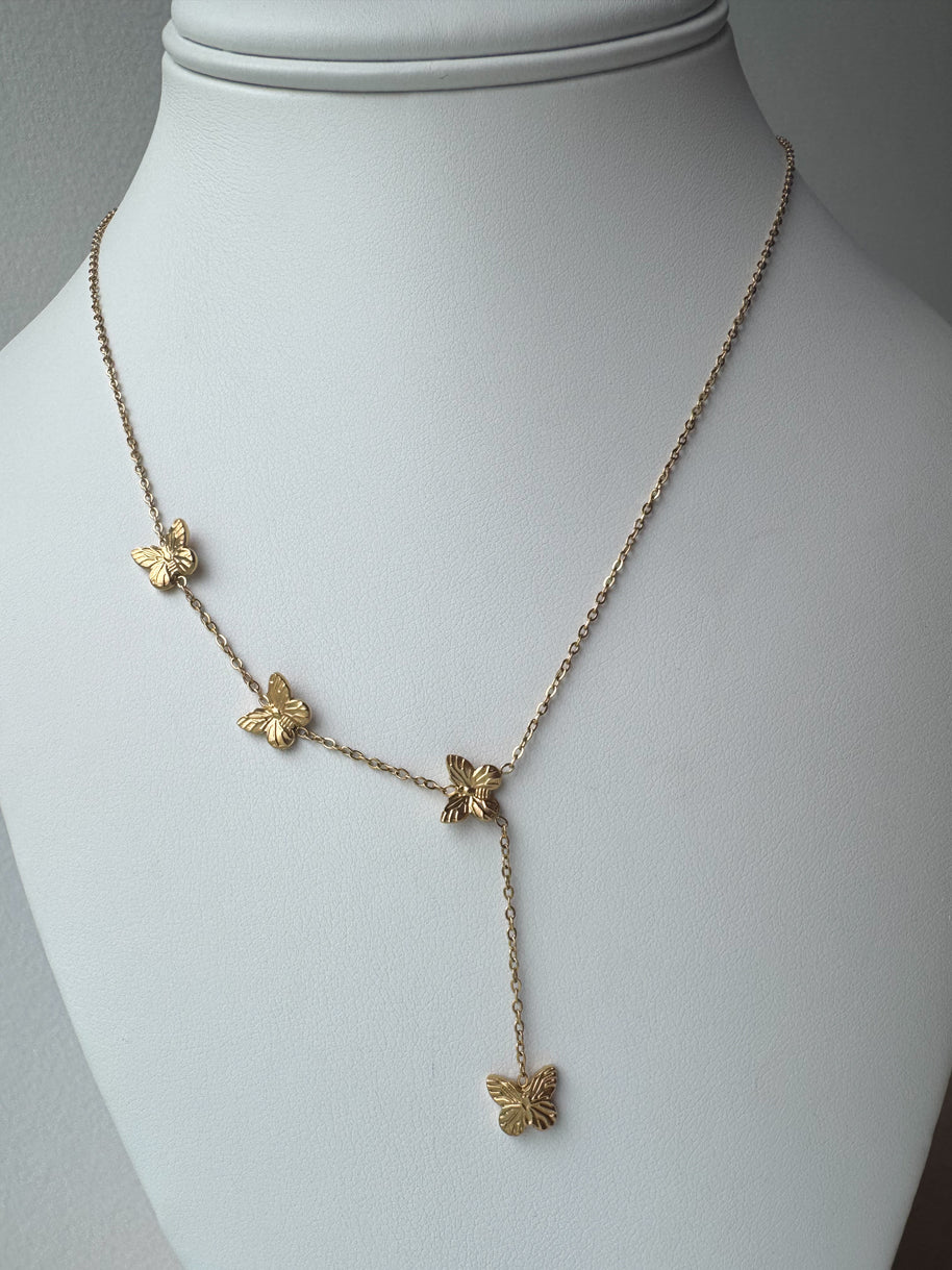 4 Butterfly Style Steel Necklace