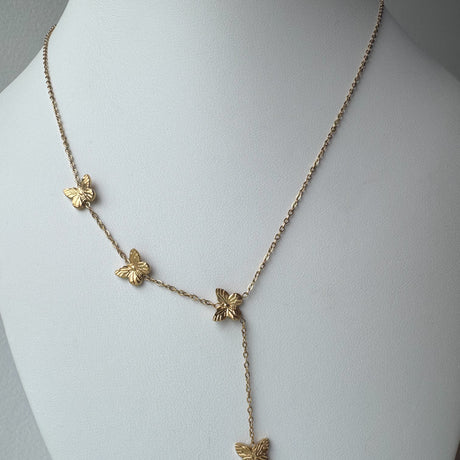 4 Butterfly Style Steel Necklace