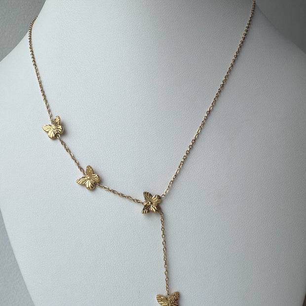 4 Butterfly Style Steel Necklace