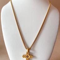Golden Interlaced Style Cross Large Men Necklace
