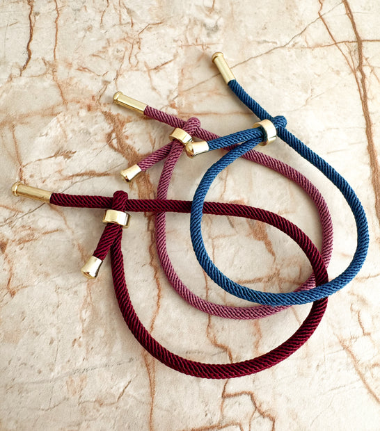 Pulseras Ajustables Plain Colores Oscuros