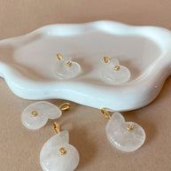 Medium Shell Clear Quartz Charm