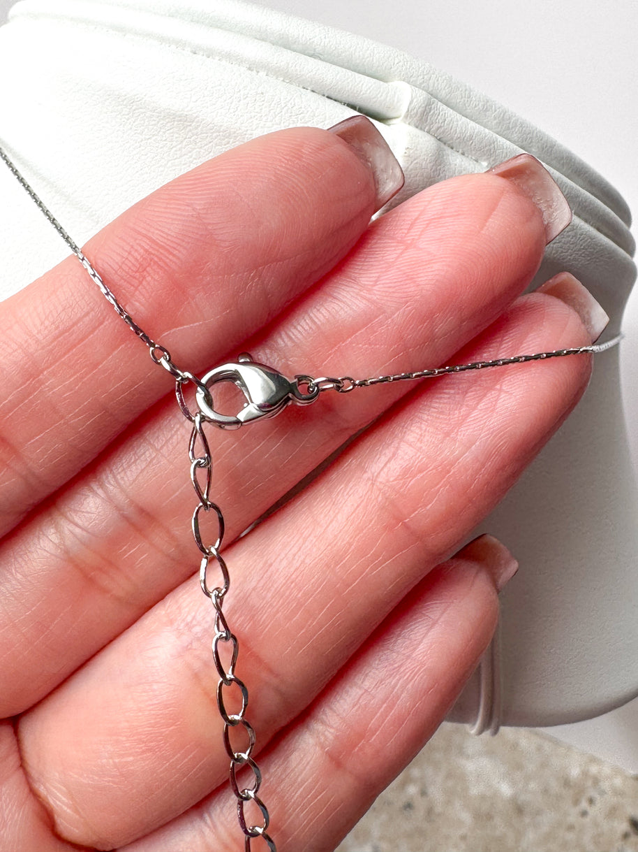 Pearl & Crystal Silver Necklace