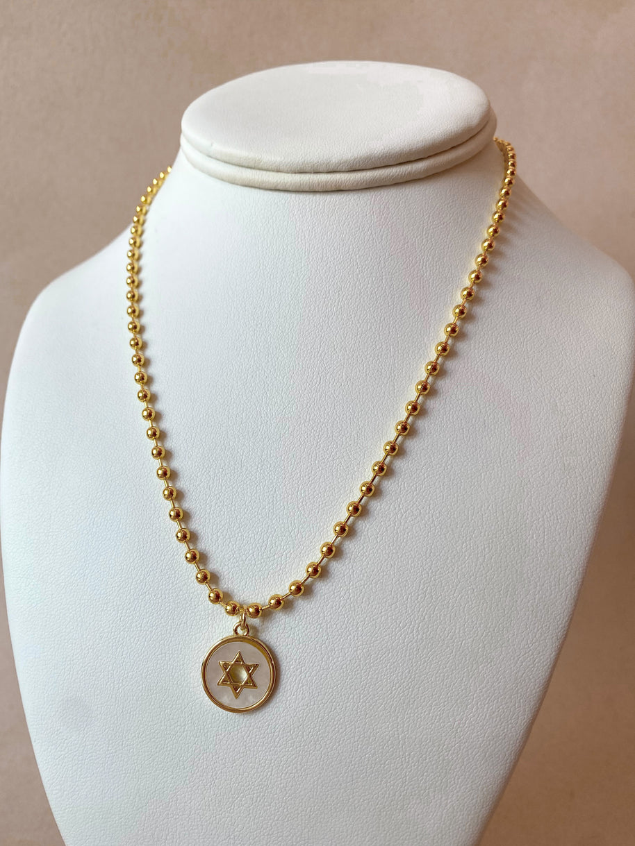 Star of David Mother of Pearl Necklace