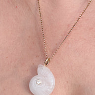 Shell Clear Quartz Charm Necklace
