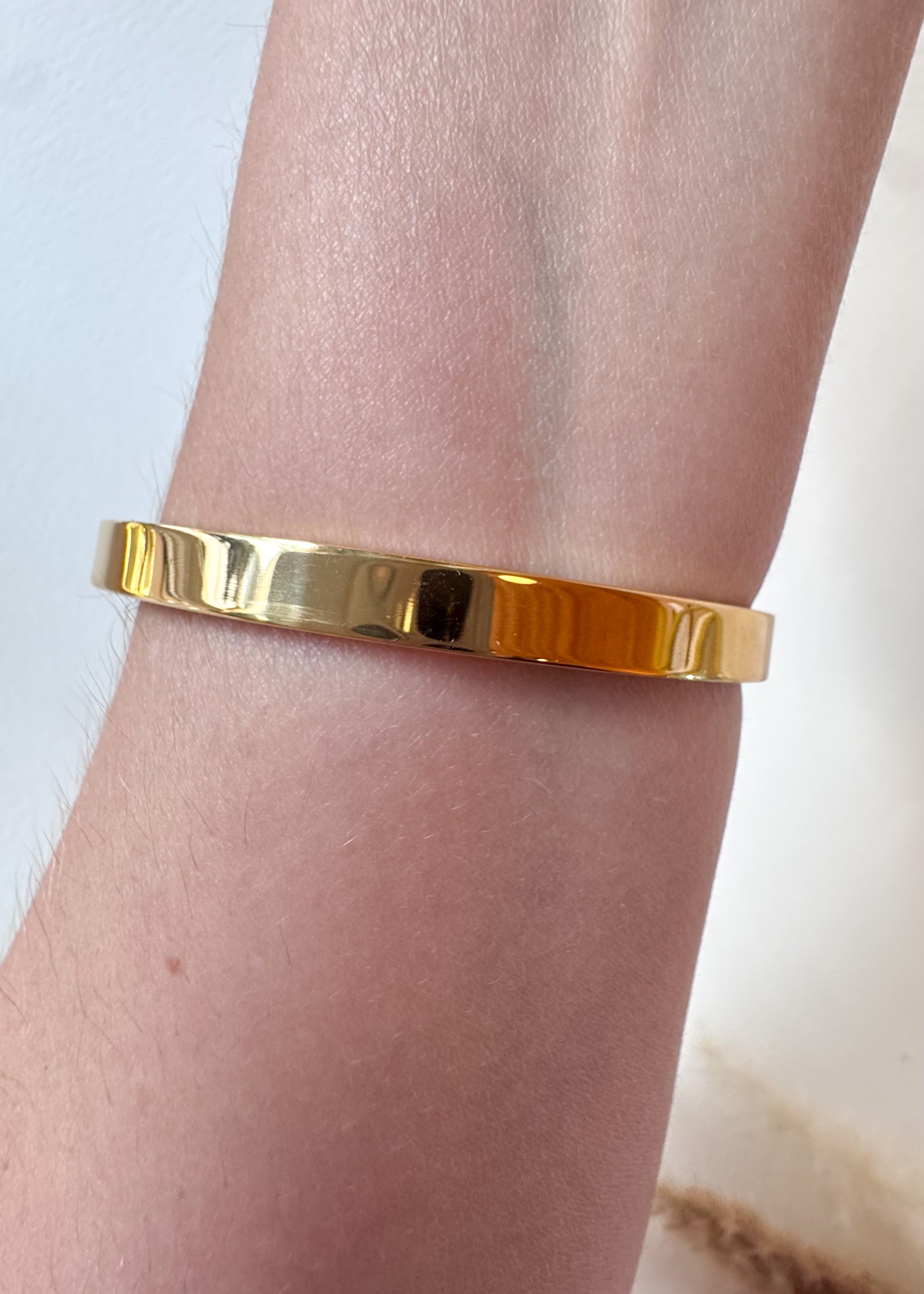 Bangle Move Thick Golden Steel Bracelet