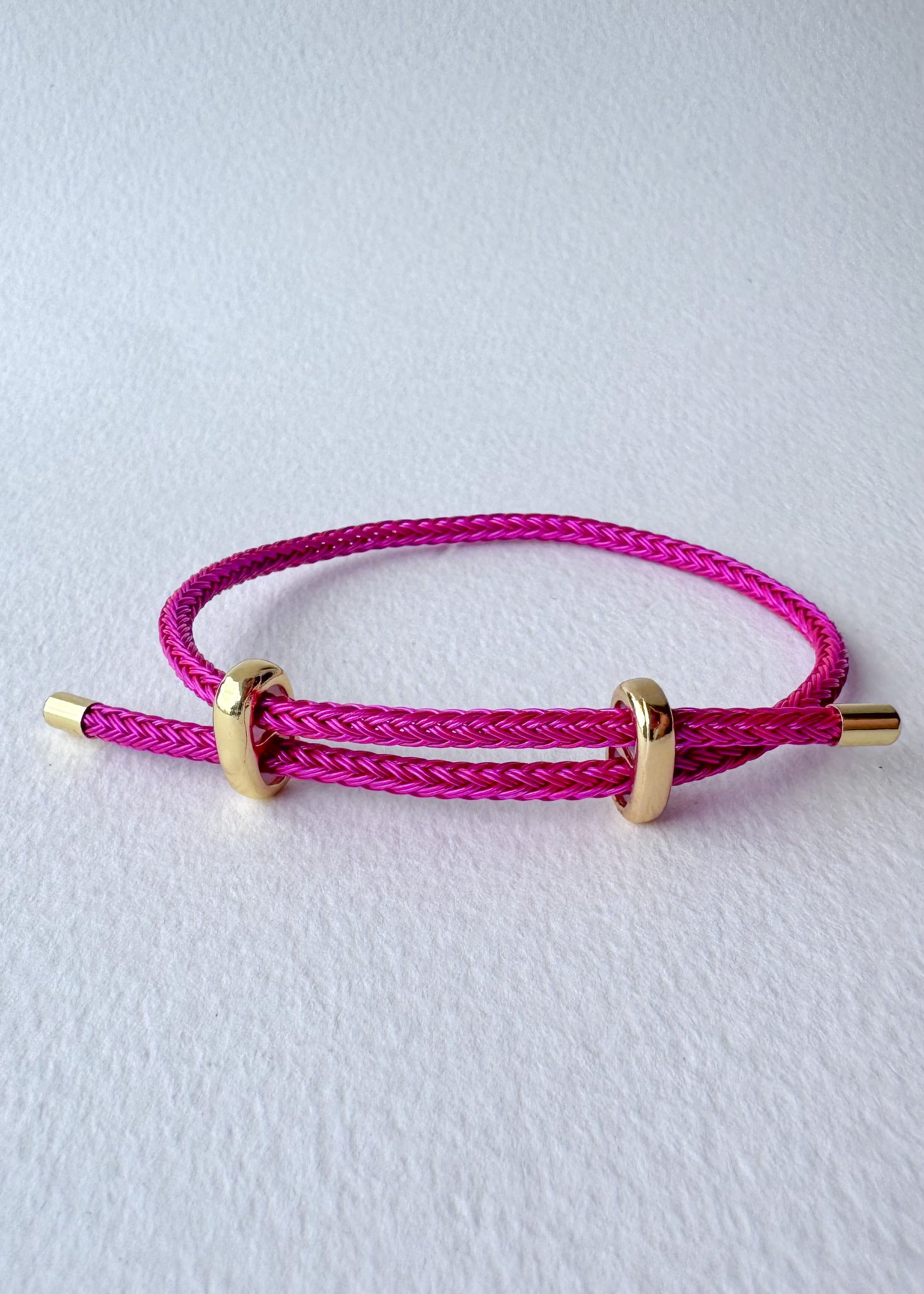 Pink, Black and Red Adjustable Leather Bracelets