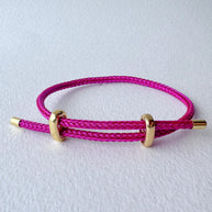 Pink, Black and Red Adjustable Leather Bracelets