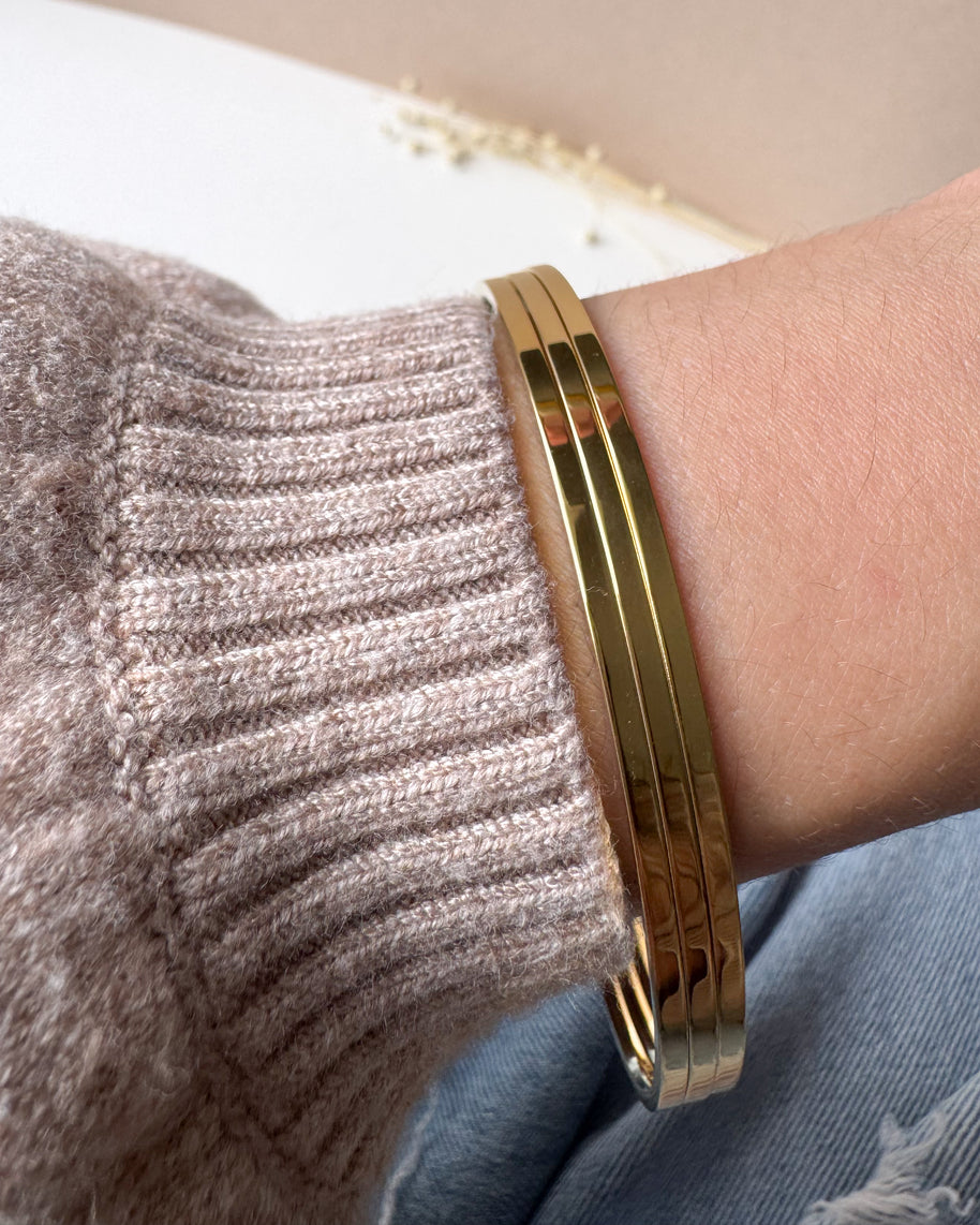 Set 3 Golden Thin Bangle