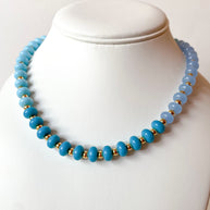 Blue Degraded Beads Necklace