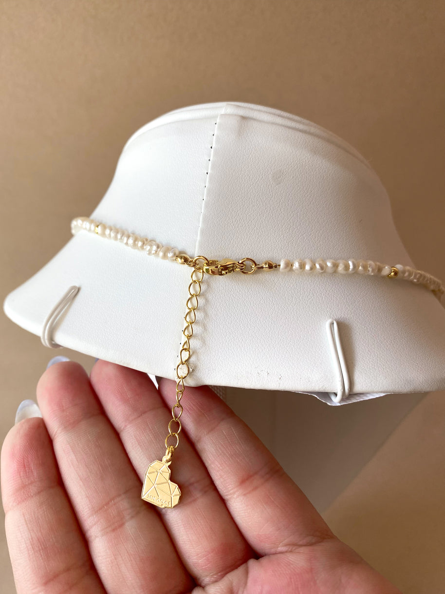 Little Pearls and Golden Balls Pattern Necklace