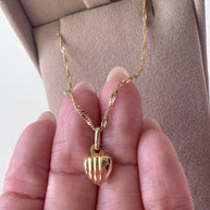 Singapure Chain 14k Solid Gold Necklace with little heart
