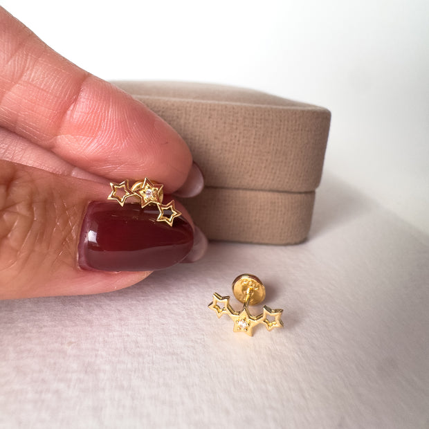 Starlight 18K Gold Stud Earrings
