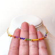 Variety of Multicolor Miyuki, Golden Beads and Pearls Choker Necklace