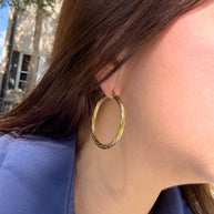 Spiral Golden Steel Big Hoops