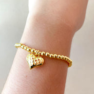 Happy Face, Textured Heart and Guitar Elastic Bracelets
