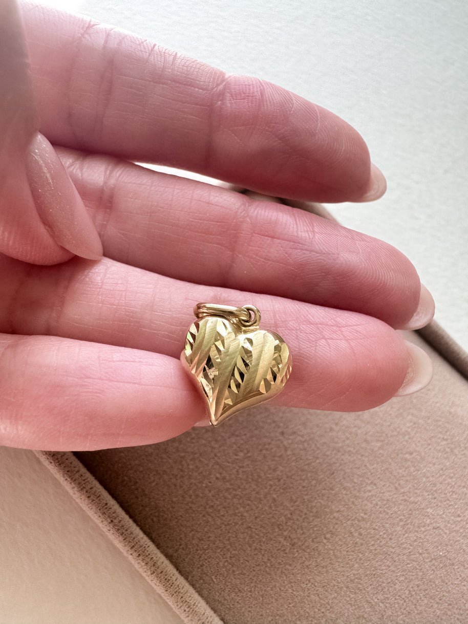 Medium Heart 14K Solid Gold Charm