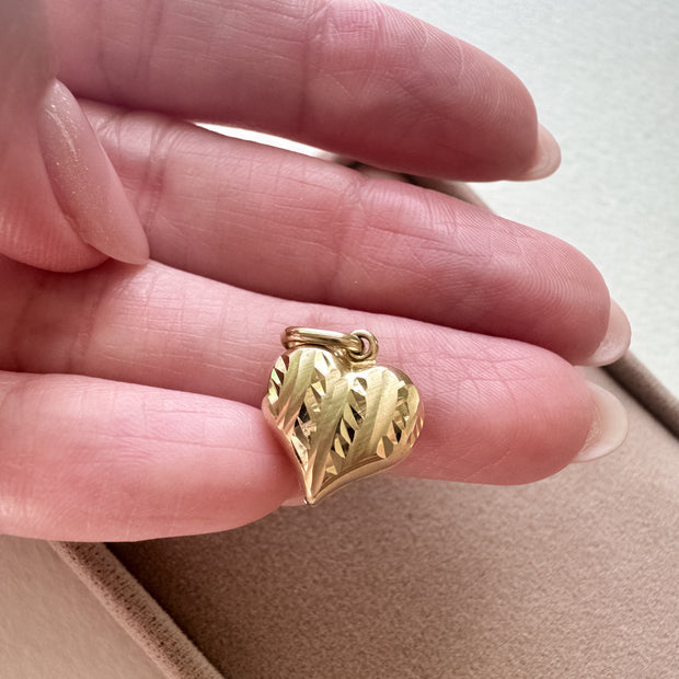 Medium Heart 14K Solid Gold Charm