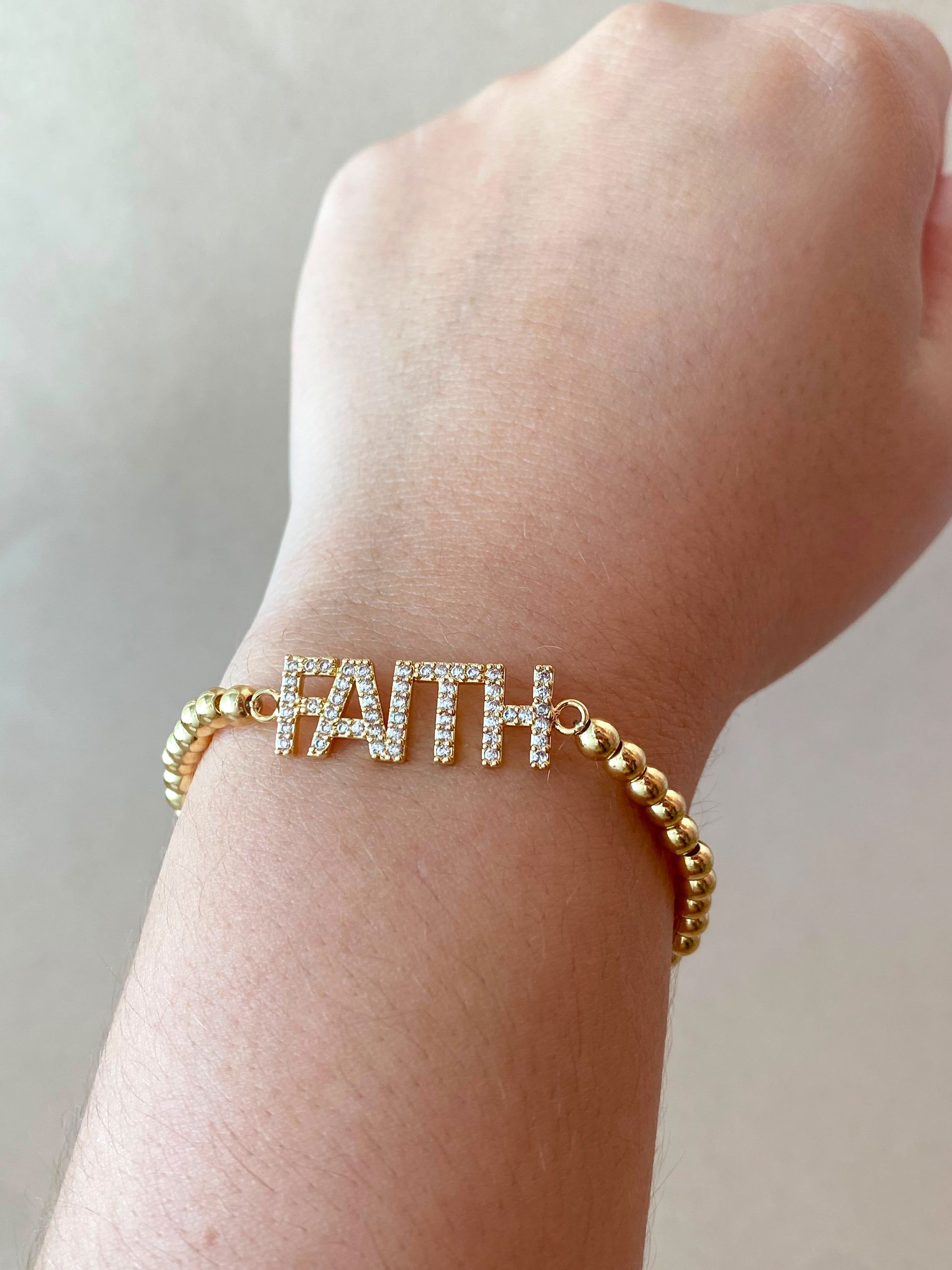 Faith and Grace Crystals Elastic Bracelets