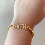Faith and Grace Crystals Elastic Bracelets