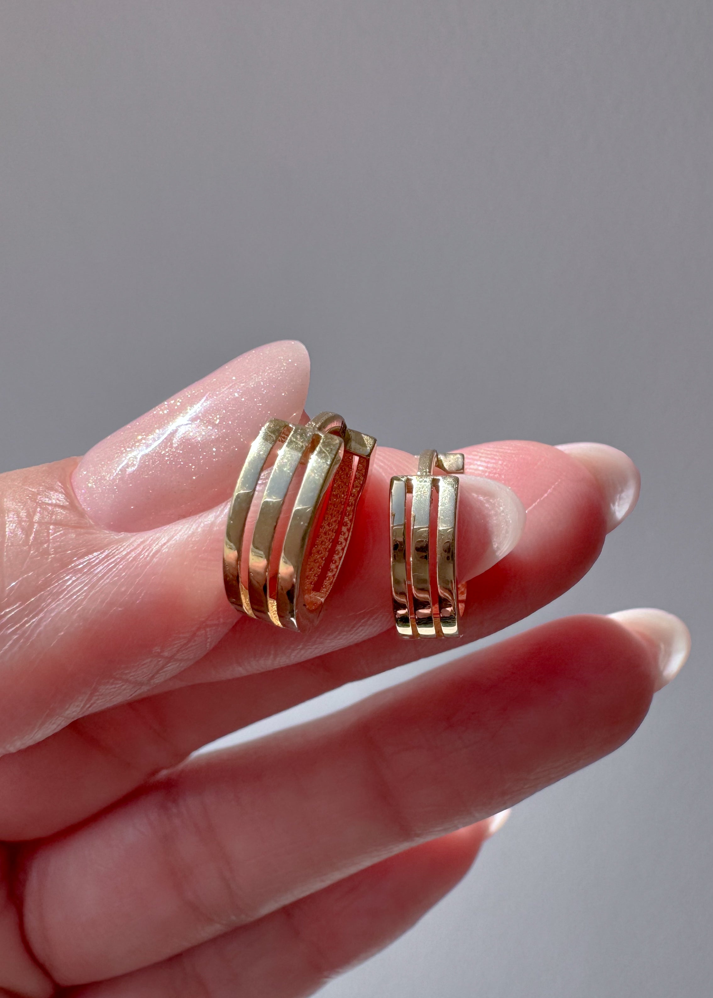 Little Stripes 18k Solid Gold Hoops